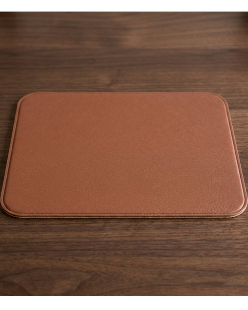 Qwfkv Reversible PU Leather Cork Mouse Pad Clay Brown - Lifestyle view